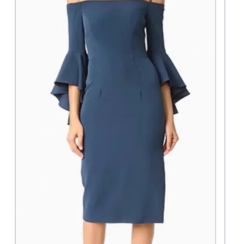 Elegant Off-Shoulder Blue Dress